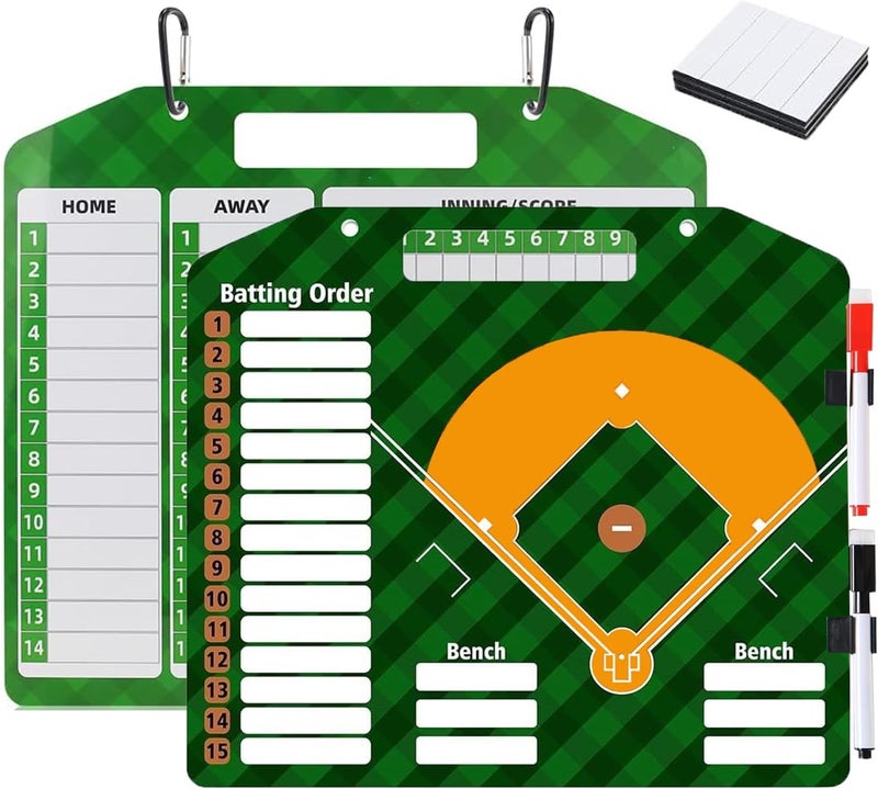 SRG Magnetic Baseball Lineup Board | Baseball Dry Erase Coaching Broad | Softball Lineup Cards Marker Boards | Baseball Clipboard for Coaches | Baseball Lineup Board for Dugout - Image 1